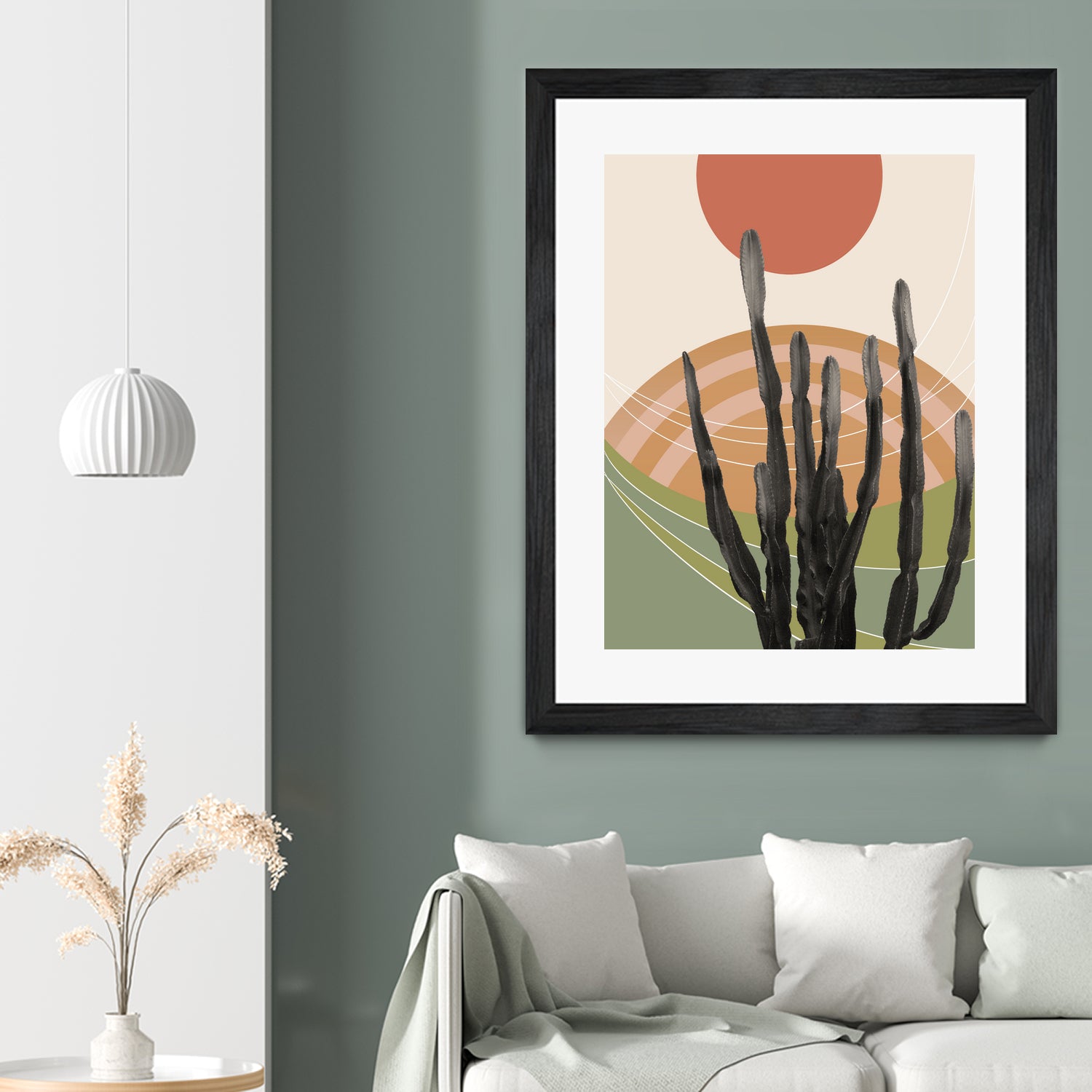 Cactus in the Desert #3 #tropical #wall #art by Anita & Bella Jantz on GIANT ART - orange digital drawing