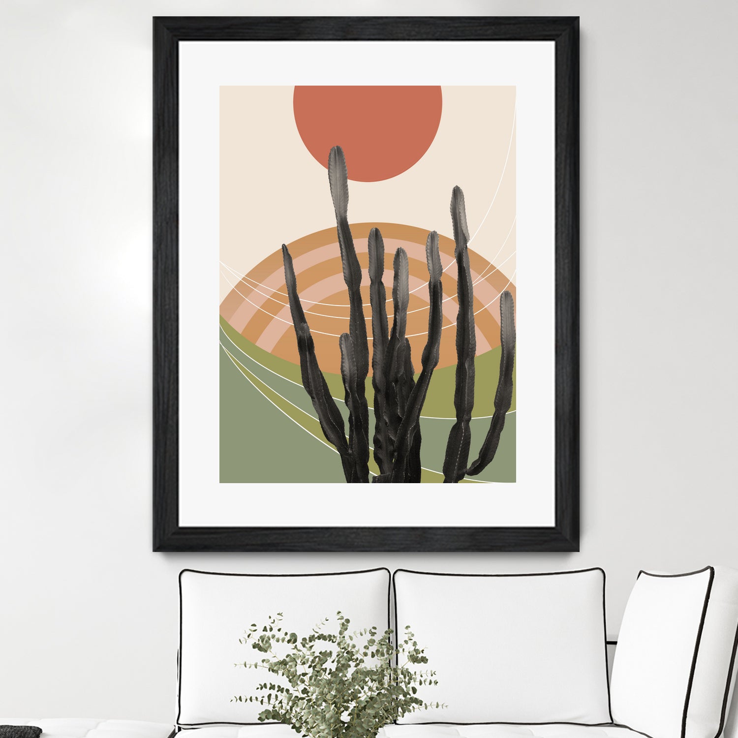 Cactus in the Desert #3 #tropical #wall #art by Anita & Bella Jantz on GIANT ART - orange digital drawing