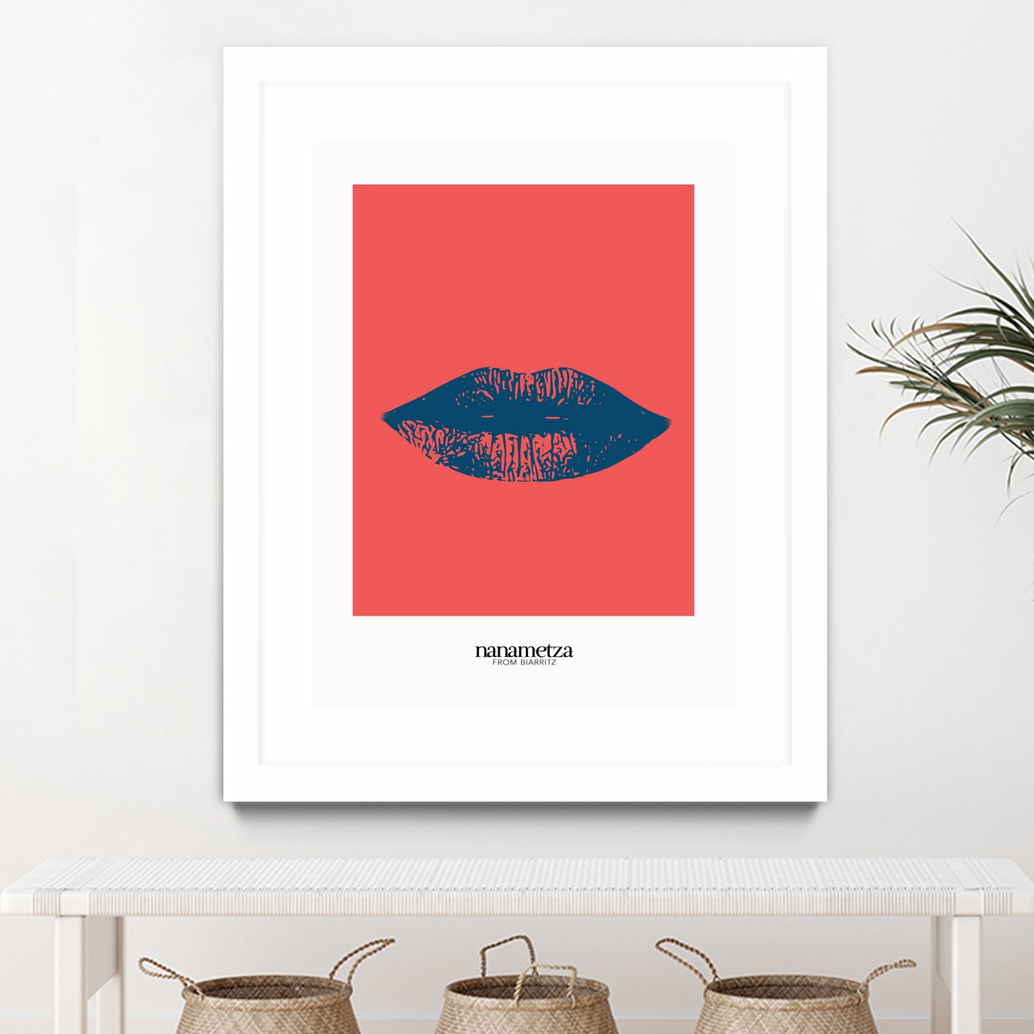 Bleu lips by Nanametza Biarritz on GIANT ART - pink digital drawing