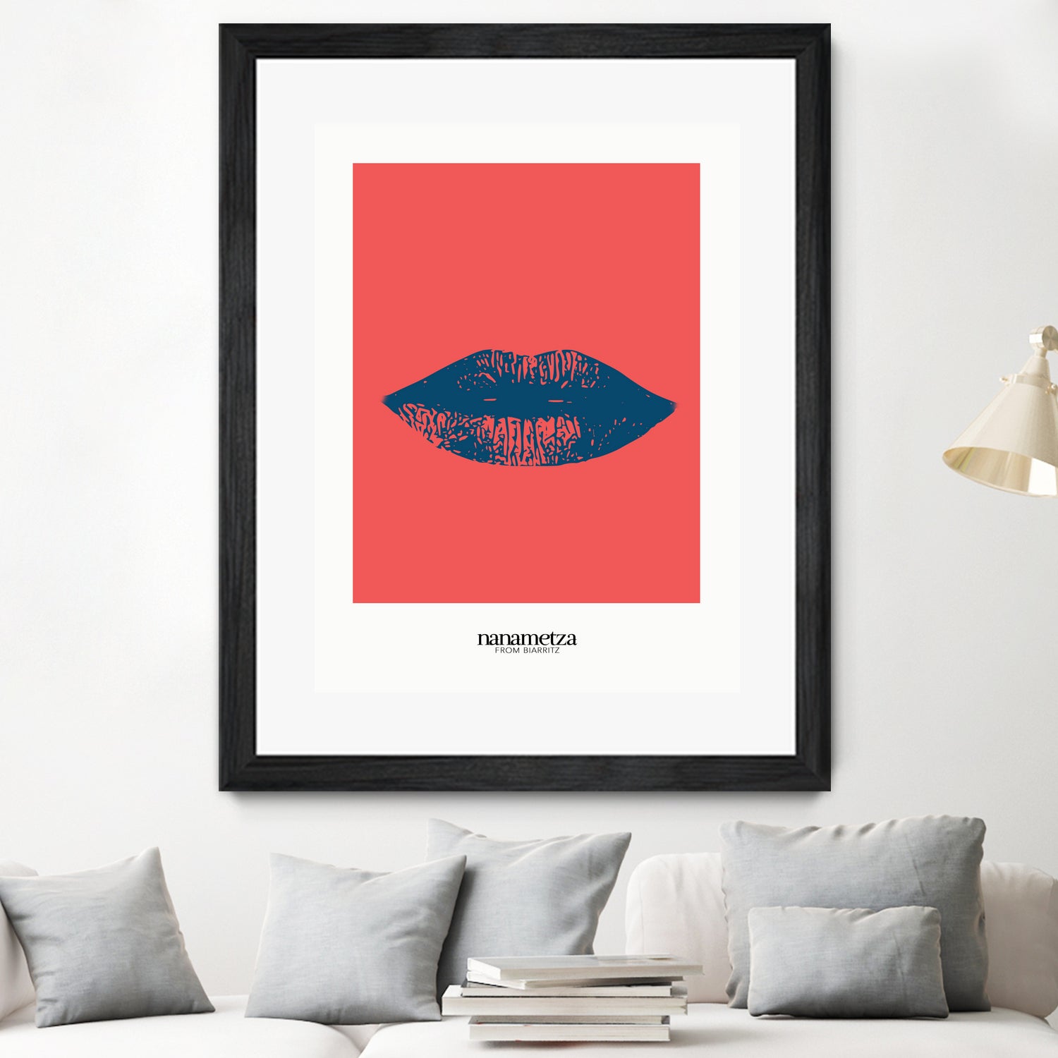 Bleu lips by Nanametza Biarritz on GIANT ART - pink digital drawing