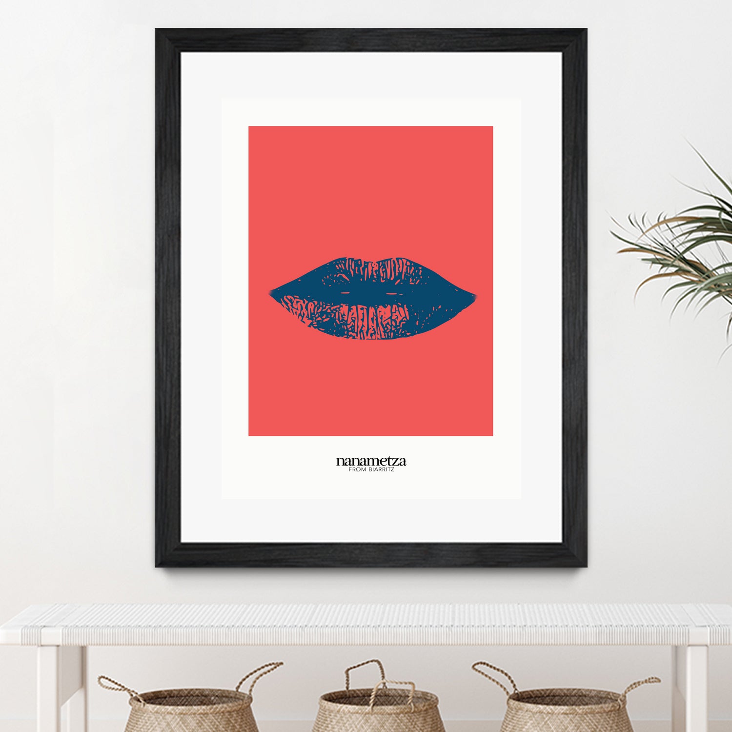 Bleu lips by Nanametza Biarritz on GIANT ART - pink digital drawing