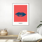 Bleu lips by Nanametza Biarritz on GIANT ART - pink digital drawing