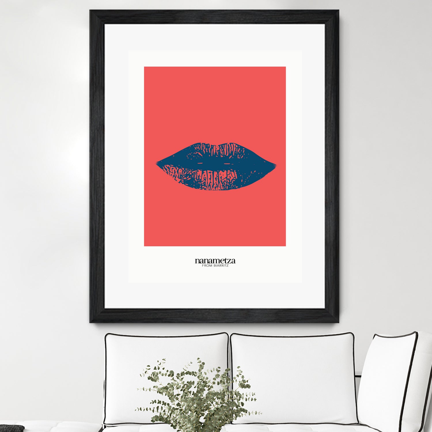 Bleu lips by Nanametza Biarritz on GIANT ART - pink digital drawing