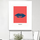 Bleu lips by Nanametza Biarritz on GIANT ART - pink digital drawing