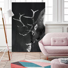 elk and rabbit by Laura Graves on GIANT ART - black digital painting