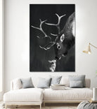 elk and rabbit by Laura Graves on GIANT ART - black digital painting