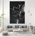 elk and rabbit by Laura Graves on GIANT ART - black digital painting