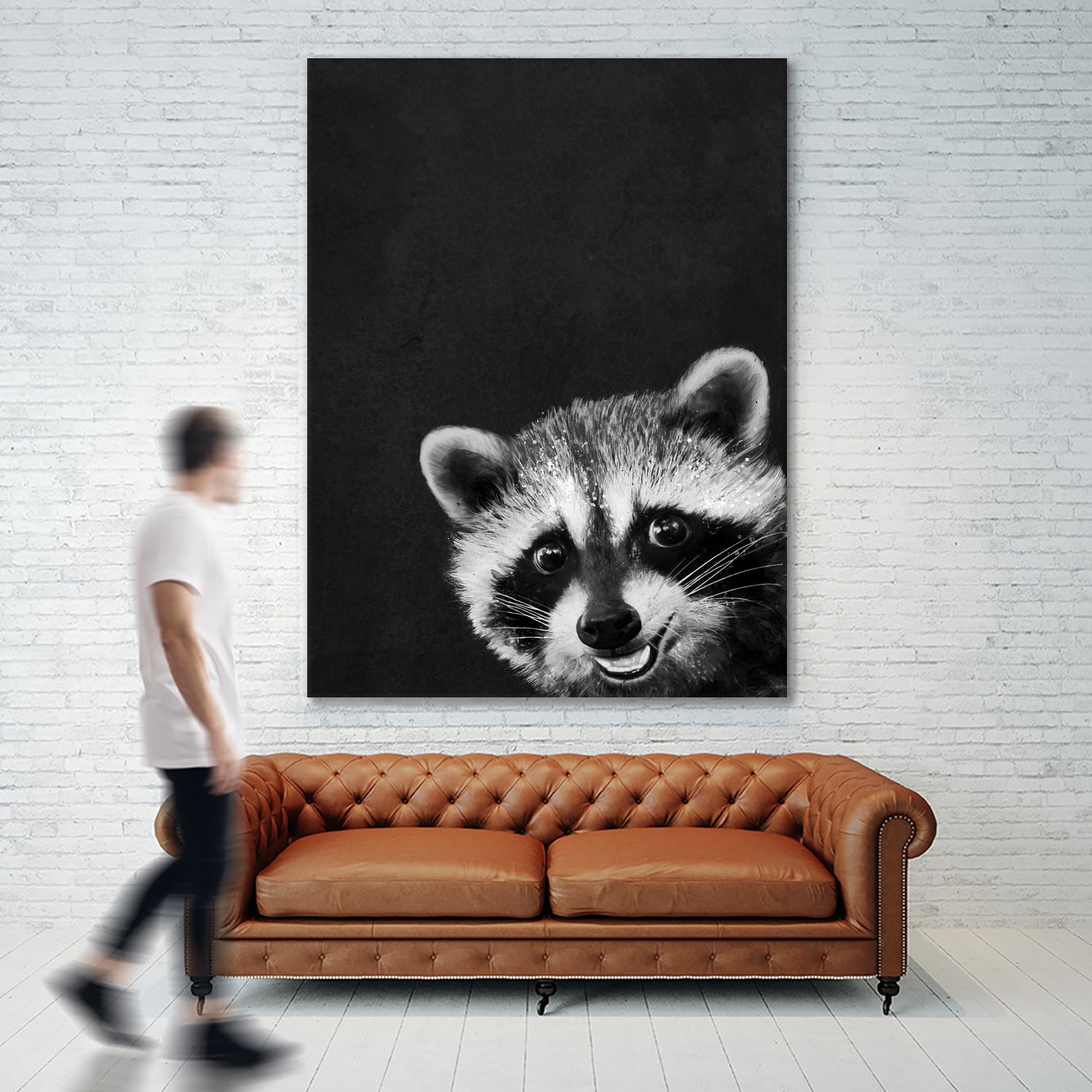 raccoon---I-m-not-sleepy- by Laura Graves on GIANT ART - black photo illustration