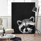 raccoon---I-m-not-sleepy- by Laura Graves on GIANT ART - black photo illustration