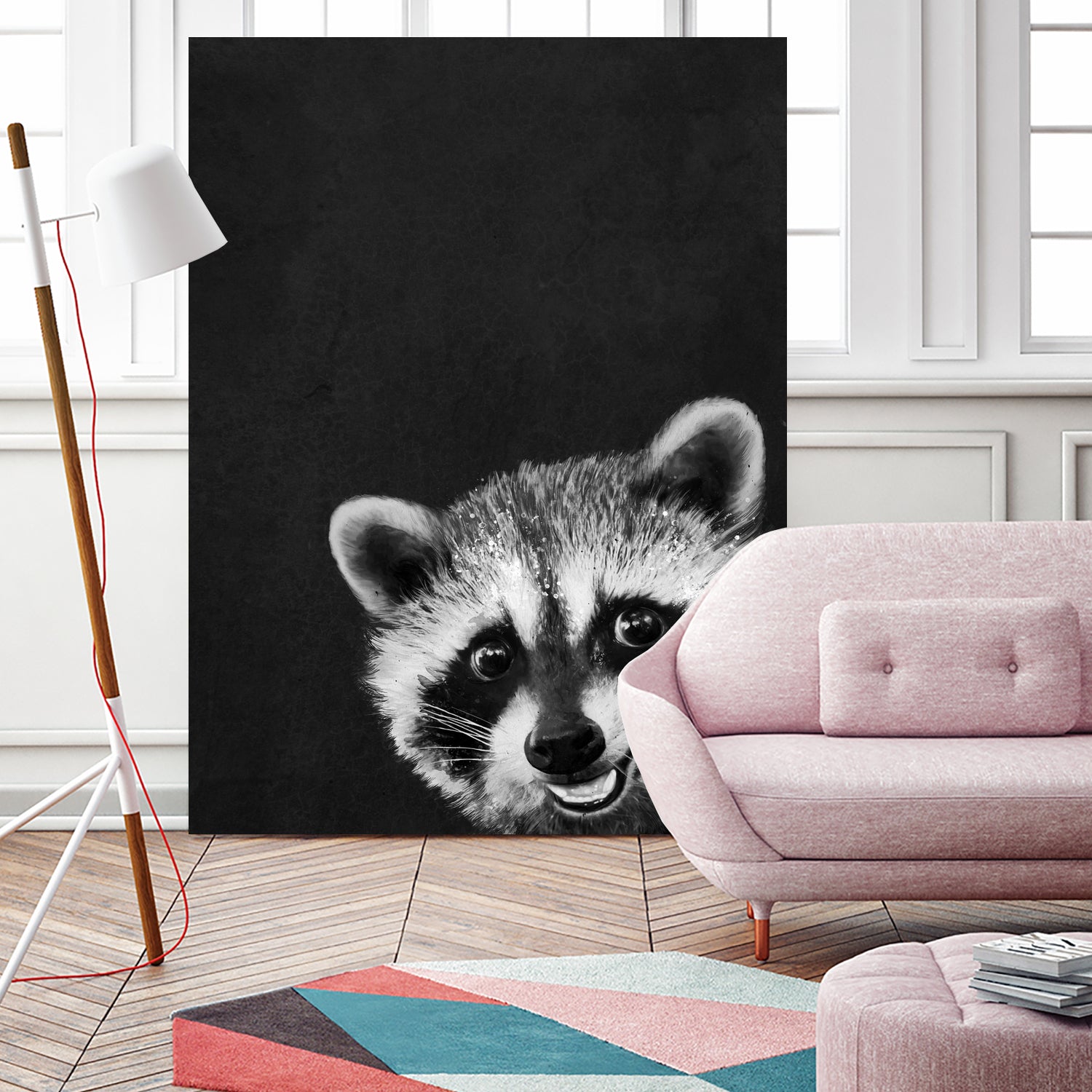 raccoon---I-m-not-sleepy- by Laura Graves on GIANT ART - black photo illustration