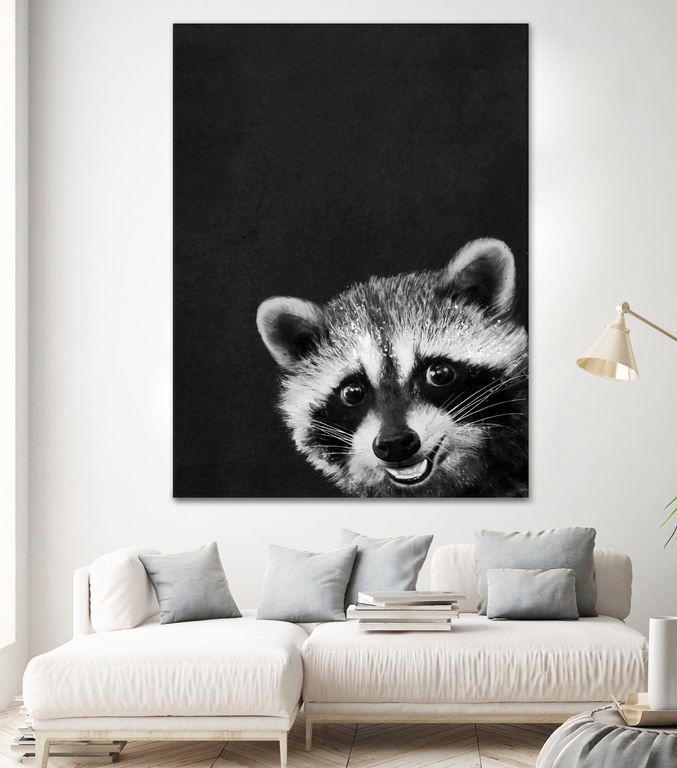 raccoon---I-m-not-sleepy- by Laura Graves on GIANT ART - black photo illustration