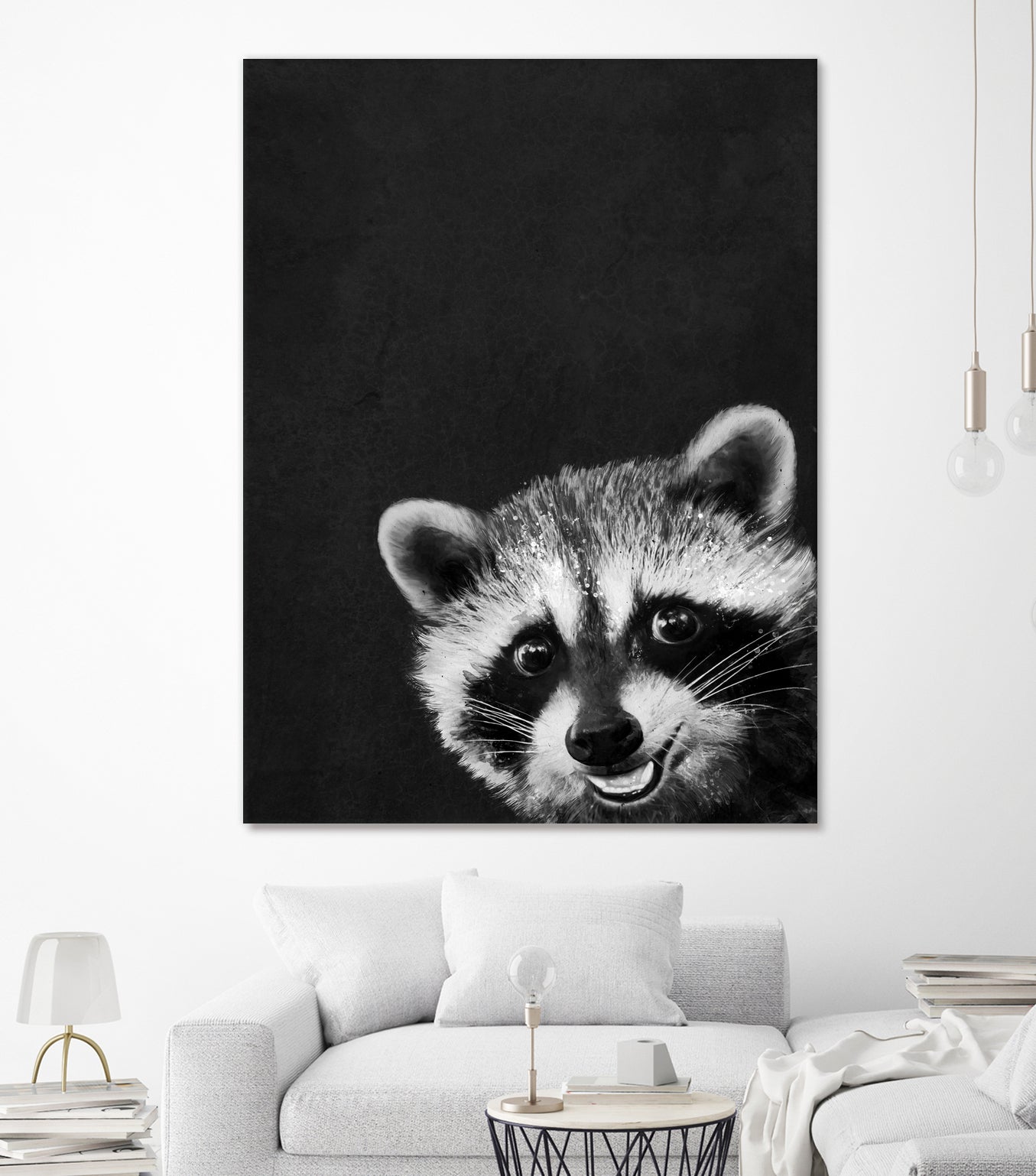 raccoon---I-m-not-sleepy- by Laura Graves on GIANT ART - black photo illustration