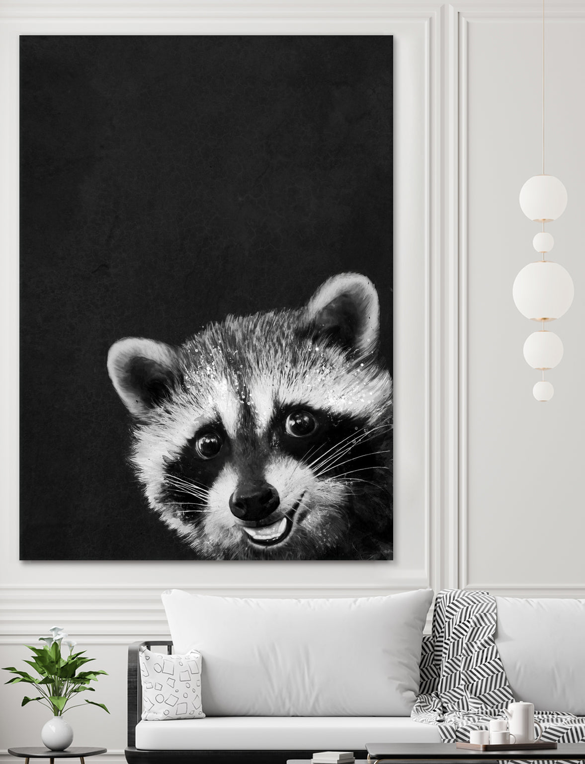 raccoon---I-m-not-sleepy- by Laura Graves on GIANT ART - black photo illustration