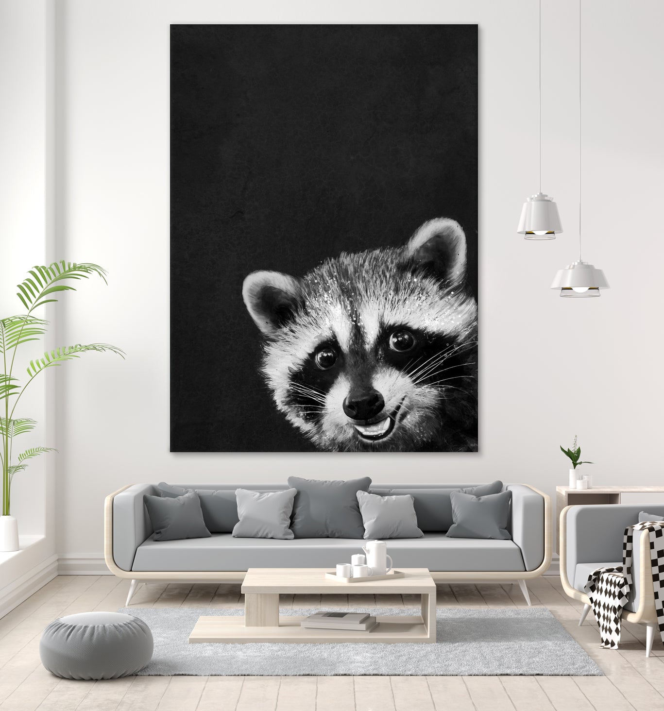 raccoon---I-m-not-sleepy- by Laura Graves on GIANT ART - black photo illustration