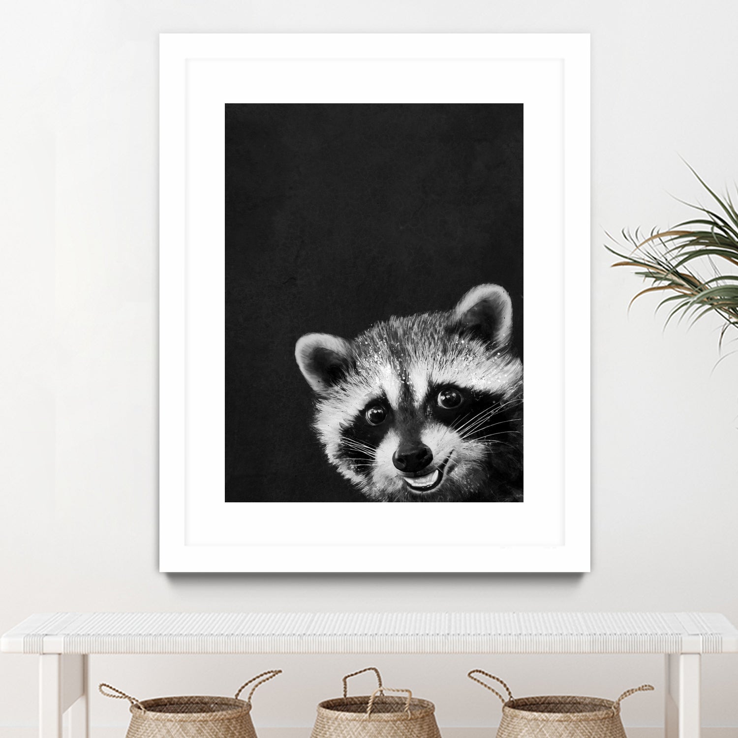 raccoon---I-m-not-sleepy- by Laura Graves on GIANT ART - black photo illustration