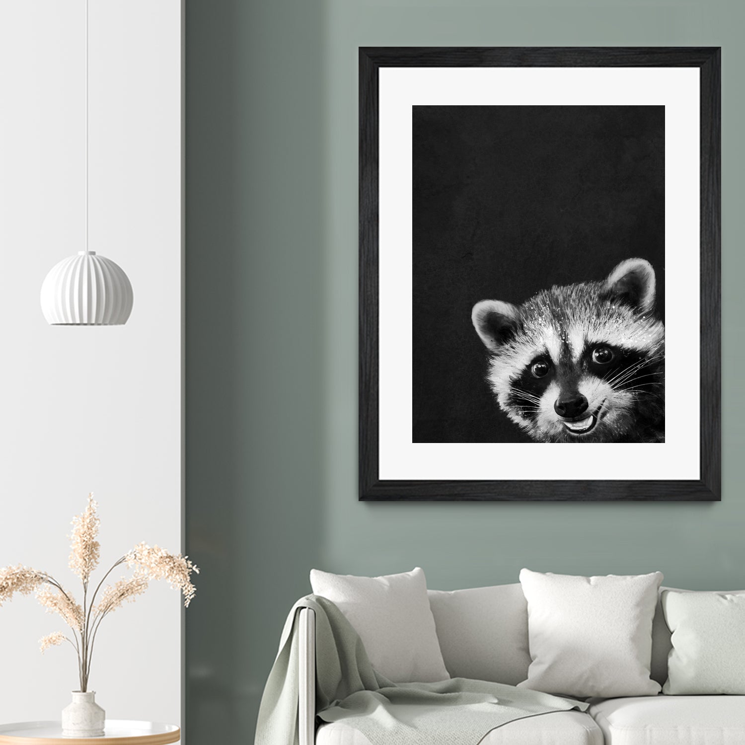 raccoon---I-m-not-sleepy- by Laura Graves on GIANT ART - black photo illustration