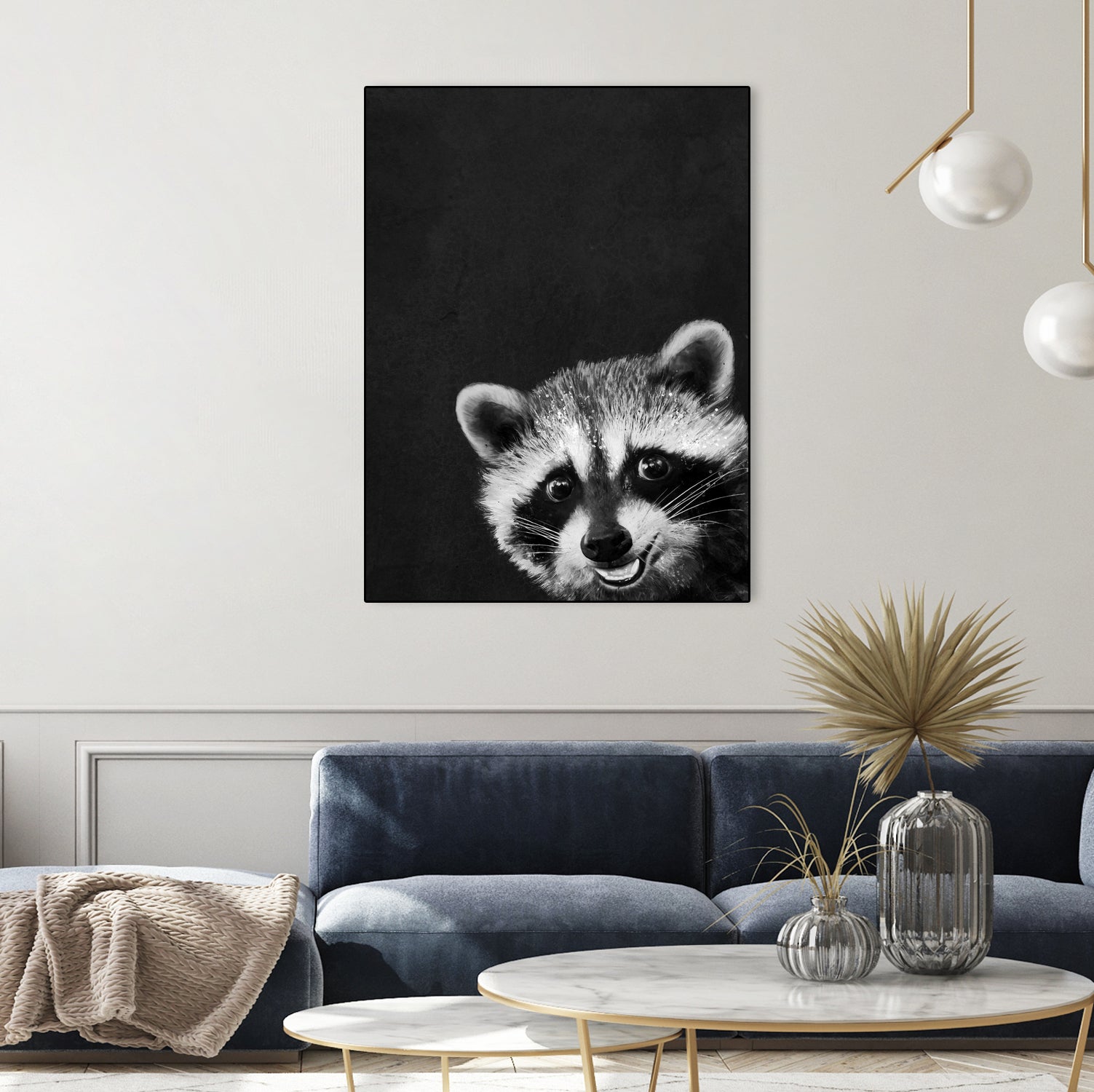 raccoon---I-m-not-sleepy- by Laura Graves on GIANT ART - black photo illustration