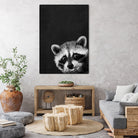 raccoon---I-m-not-sleepy- by Laura Graves on GIANT ART - black photo illustration