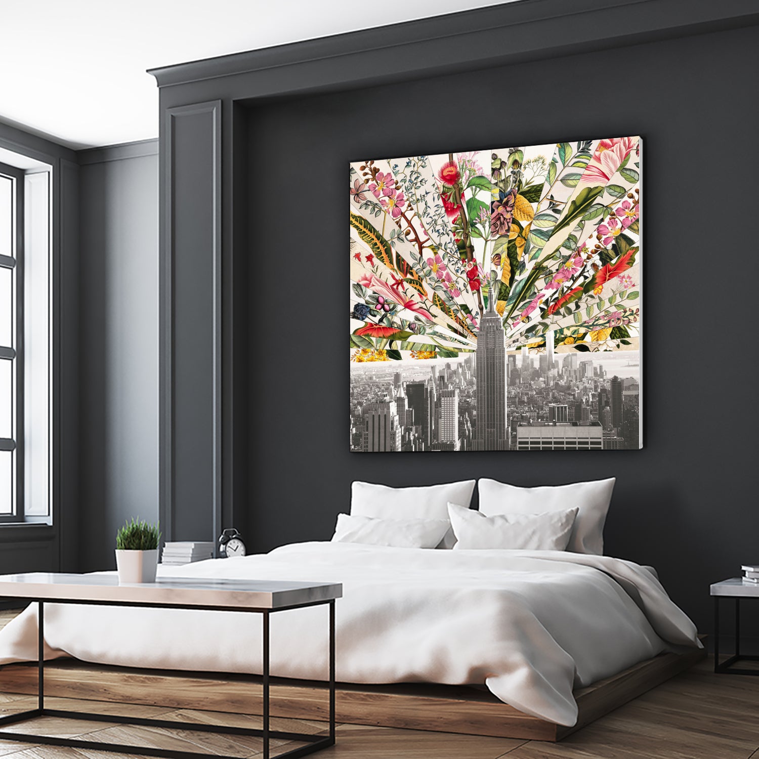 Vintage Blooming New York by Bianca Green on GIANT ART - gray photo manipulation