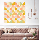 Retro Rainbow Fields #geometry #retro by Dominique Van Roey on GIANT ART - yellow digital drawing