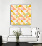 Retro Rainbow Fields #geometry #retro by Dominique Van Roey on GIANT ART - yellow digital drawing