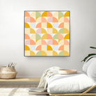 Retro Rainbow Fields #geometry #retro by Dominique Van Roey on GIANT ART - yellow digital drawing