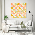 Retro Rainbow Fields #geometry #retro by Dominique Van Roey on GIANT ART - yellow digital drawing