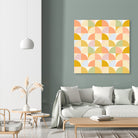 Retro Rainbow Fields #geometry #retro by Dominique Van Roey on GIANT ART - yellow digital drawing