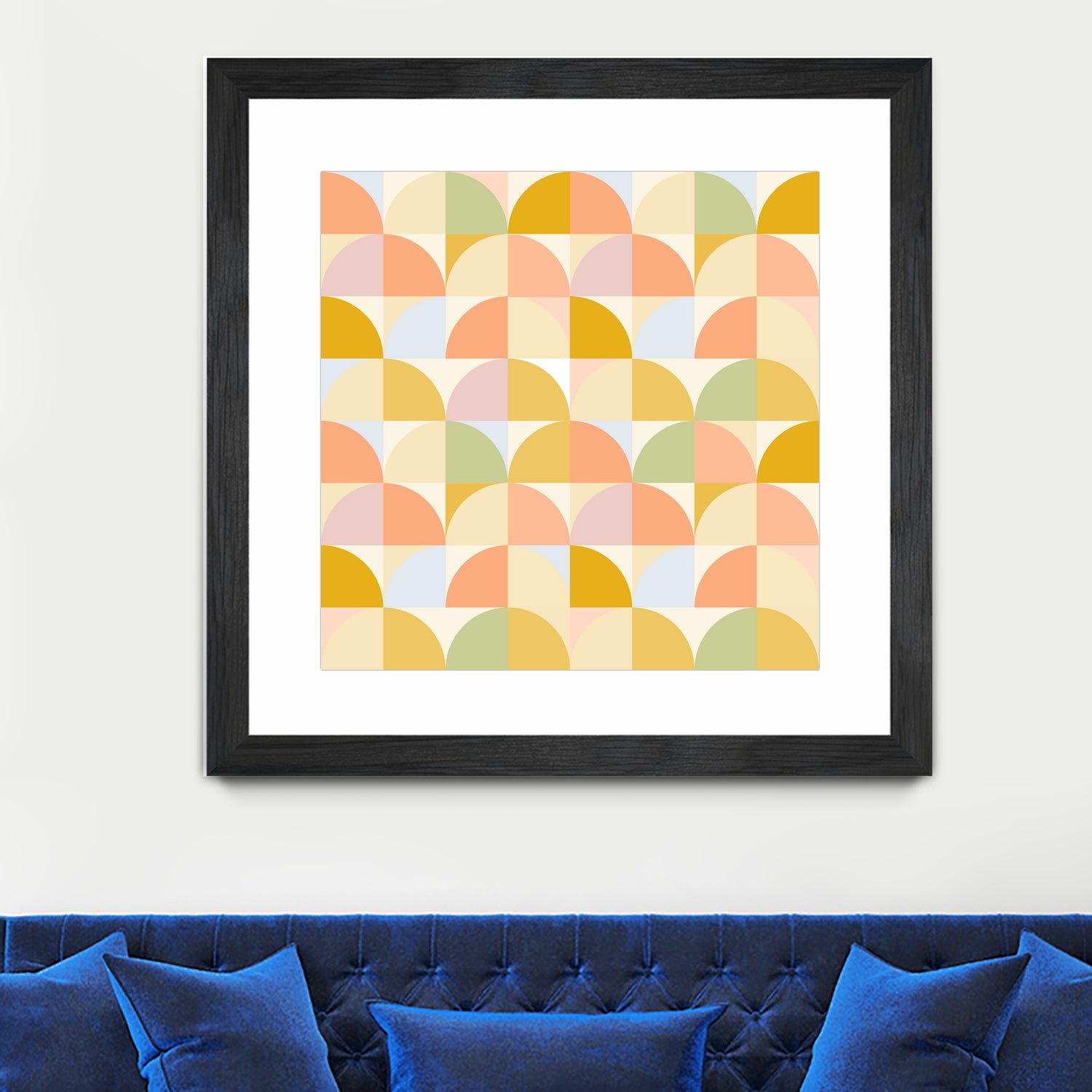 Retro Rainbow Fields #geometry #retro by Dominique Van Roey on GIANT ART - yellow digital drawing