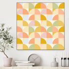 Retro Rainbow Fields #geometry #retro by Dominique Van Roey on GIANT ART - yellow digital drawing