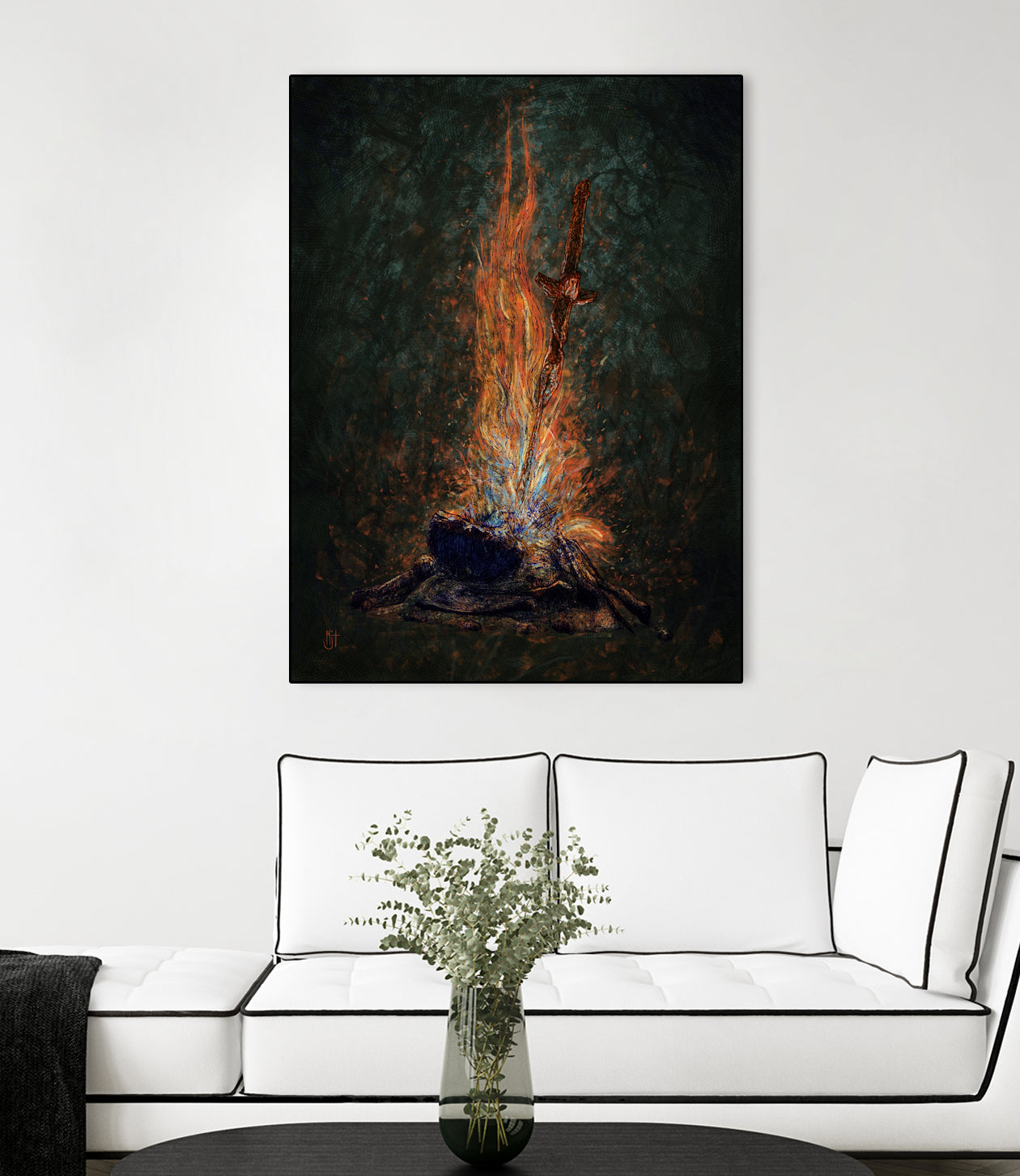 Bonfire of Souls by Matthew Trupia on GIANT ART - orange digital painting