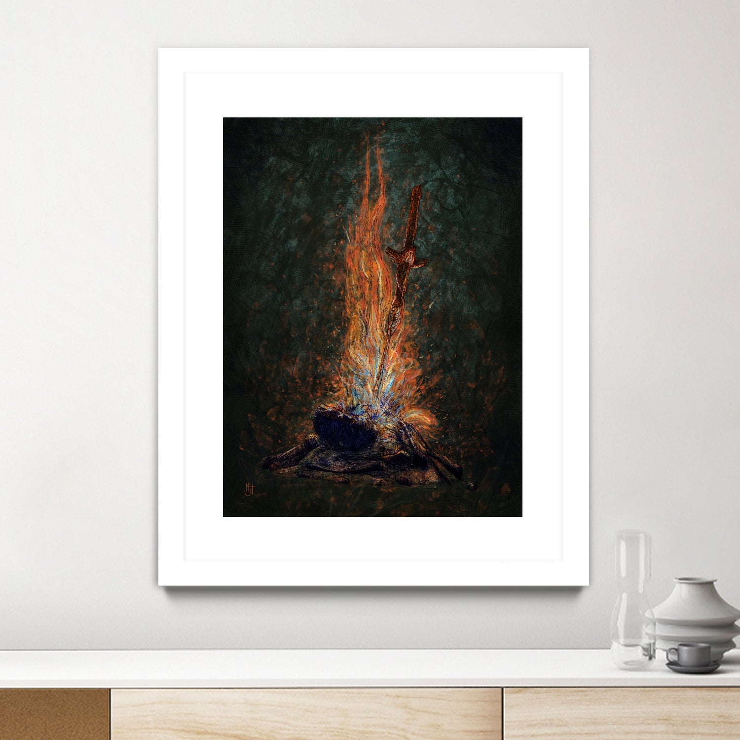 Bonfire of Souls by Matthew Trupia on GIANT ART - orange digital painting