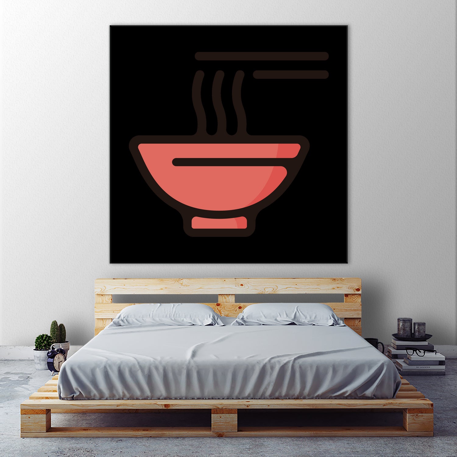 Ramen : Minimalistic icon series by Satoshi Kikyo on GIANT ART - red digital painting