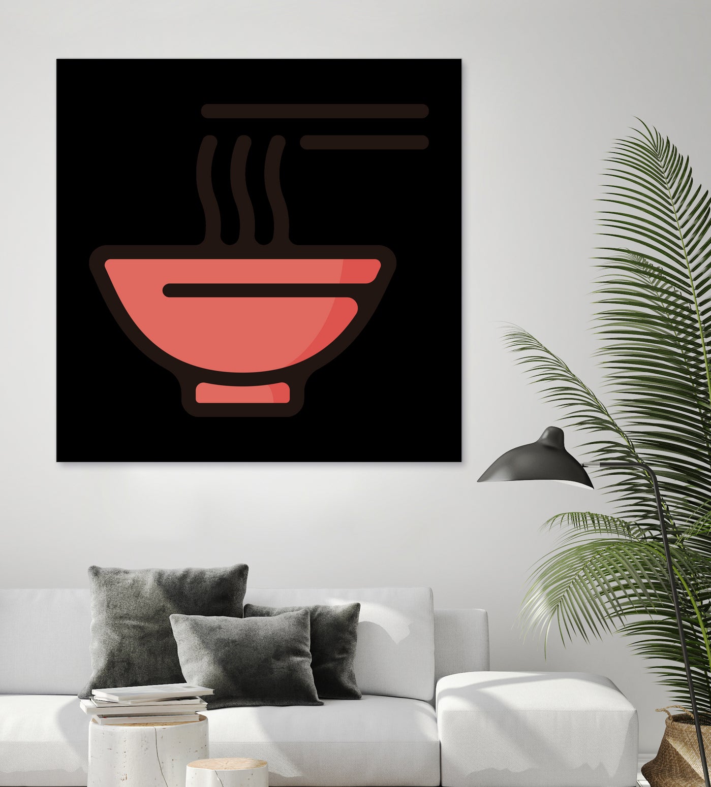 Ramen : Minimalistic icon series by Satoshi Kikyo on GIANT ART - red digital painting