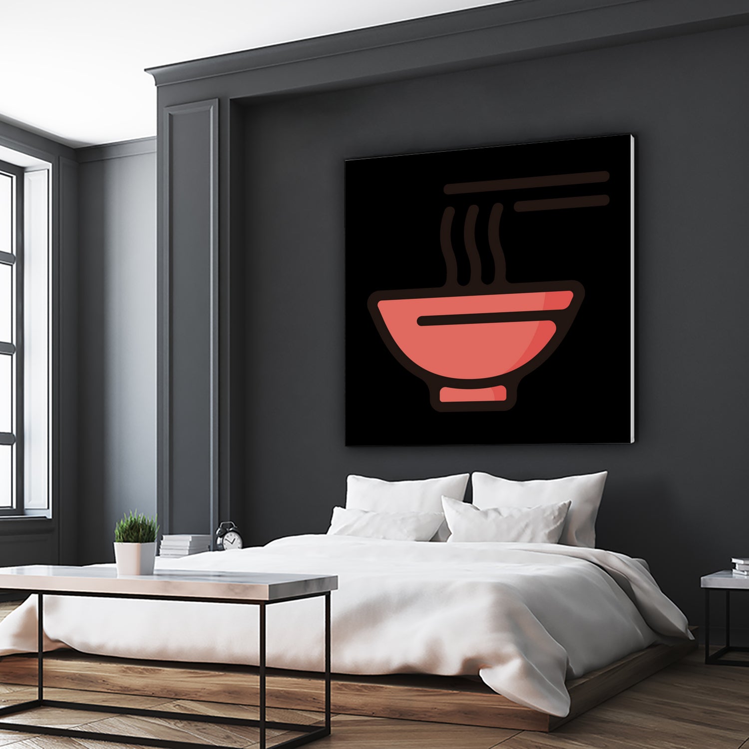 Ramen : Minimalistic icon series by Satoshi Kikyo on GIANT ART - red digital painting