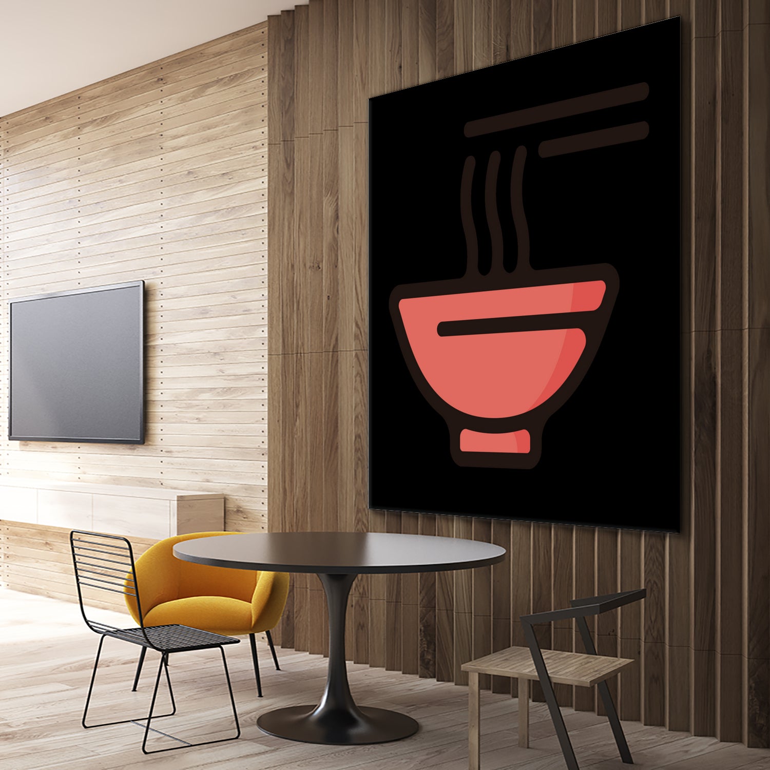 Ramen : Minimalistic icon series by Satoshi Kikyo on GIANT ART - red digital painting