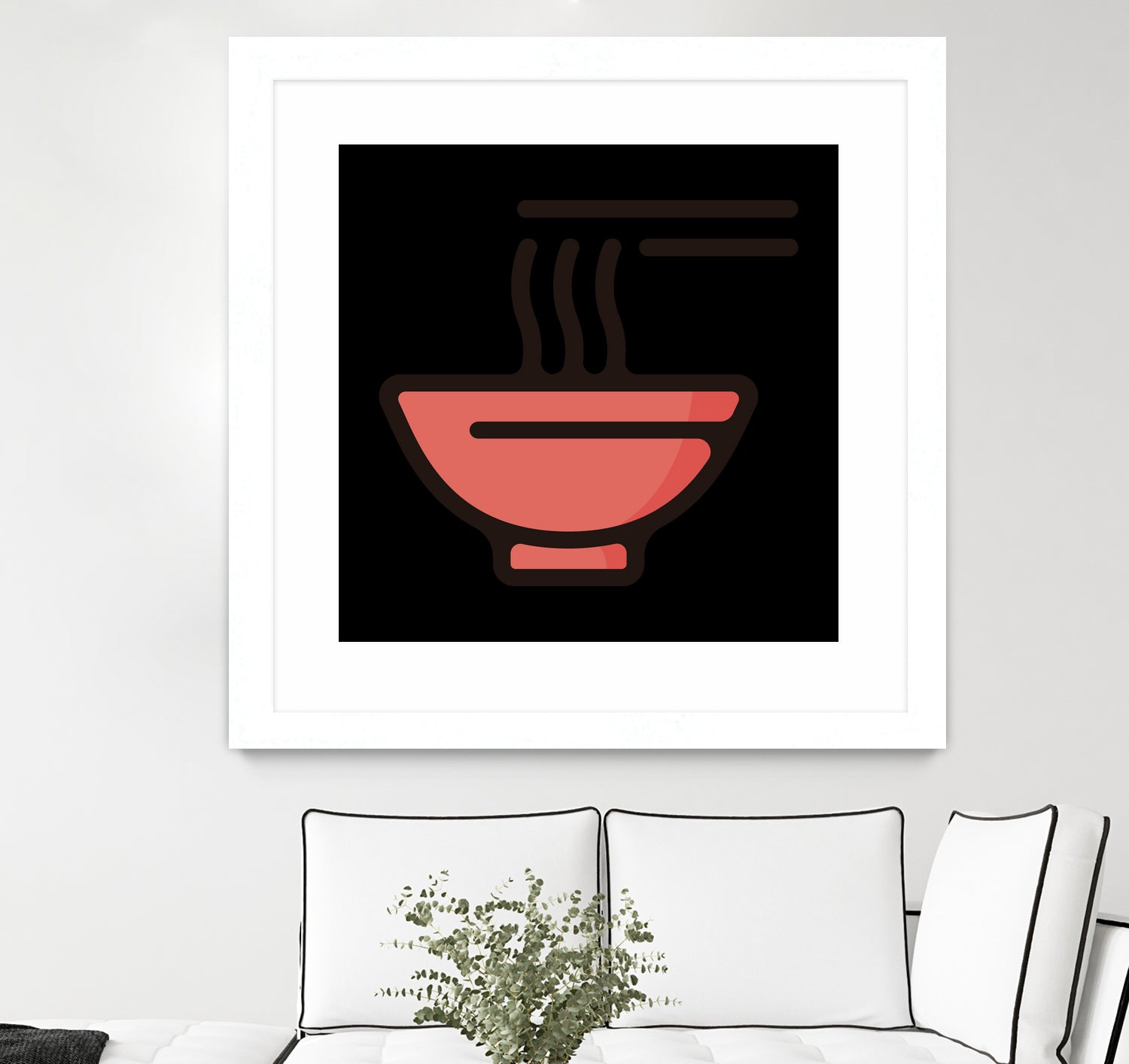 Ramen : Minimalistic icon series by Satoshi Kikyo on GIANT ART - red digital painting