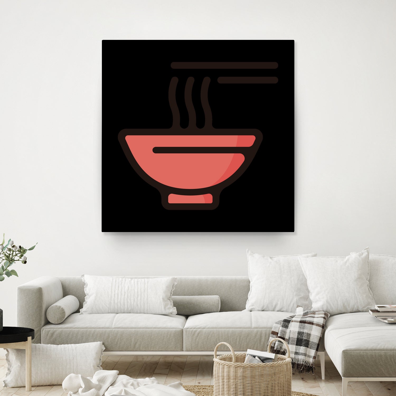 Ramen : Minimalistic icon series by Satoshi Kikyo on GIANT ART - red digital painting