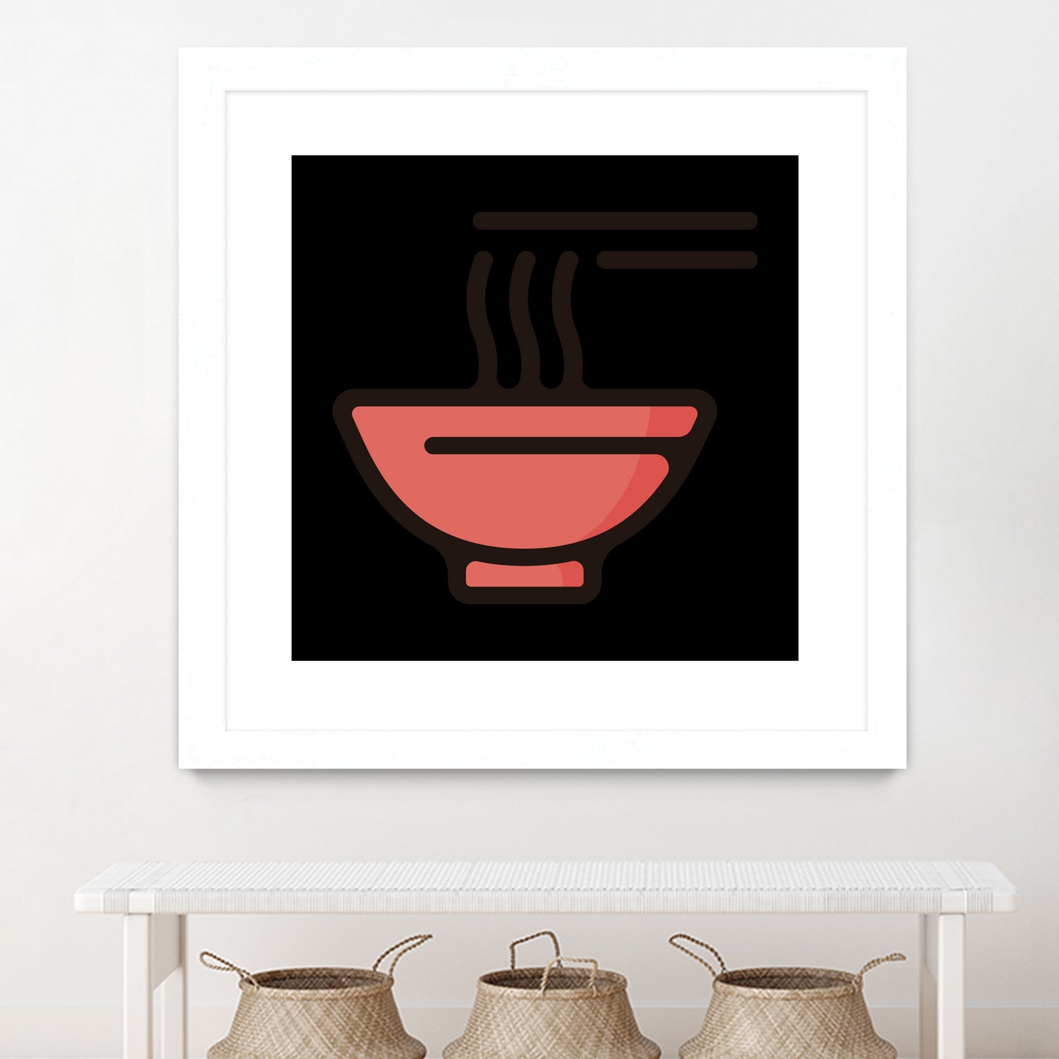 Ramen : Minimalistic icon series by Satoshi Kikyo on GIANT ART - red digital painting