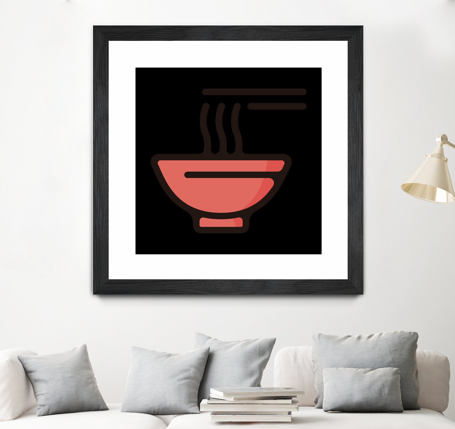 Ramen : Minimalistic icon series by Satoshi Kikyo on GIANT ART - red digital painting