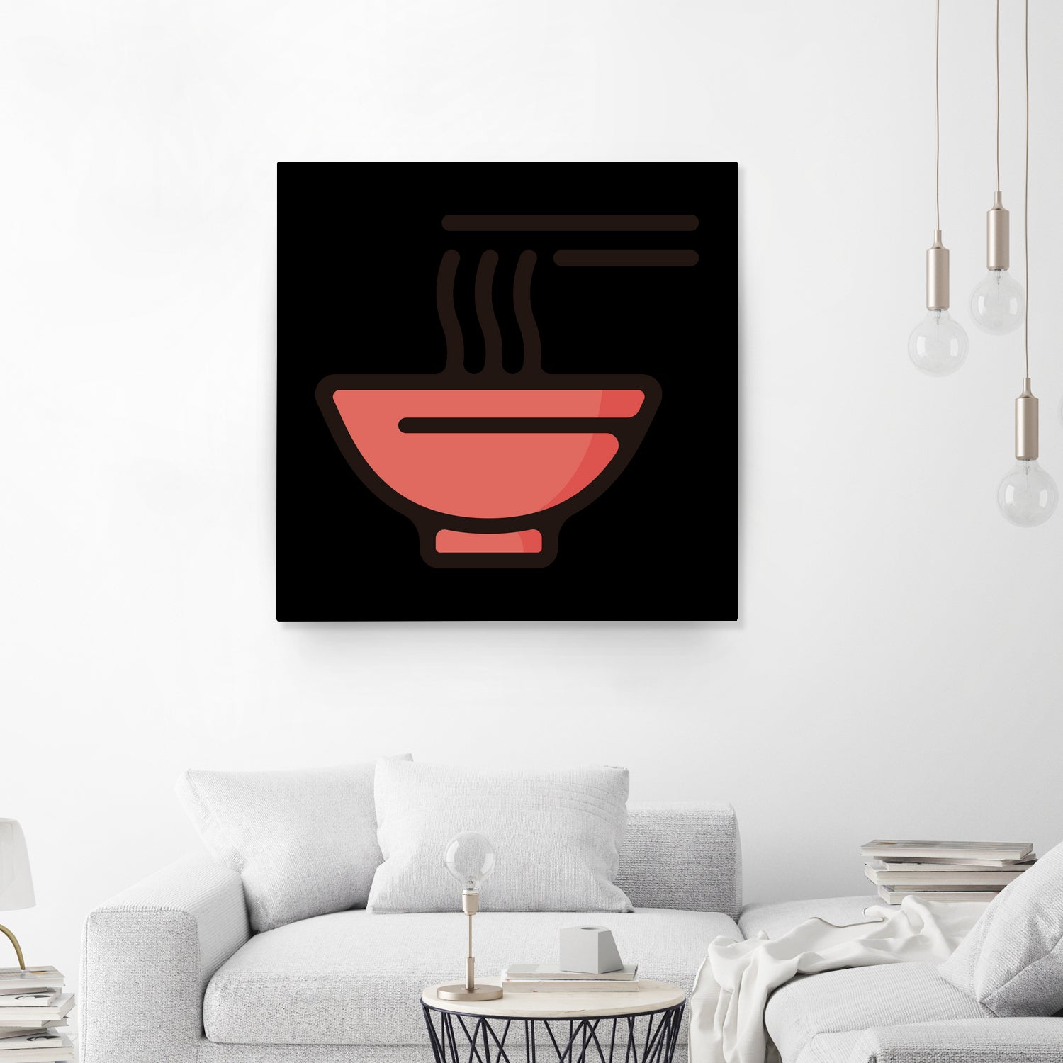 Ramen : Minimalistic icon series by Satoshi Kikyo on GIANT ART - red digital painting