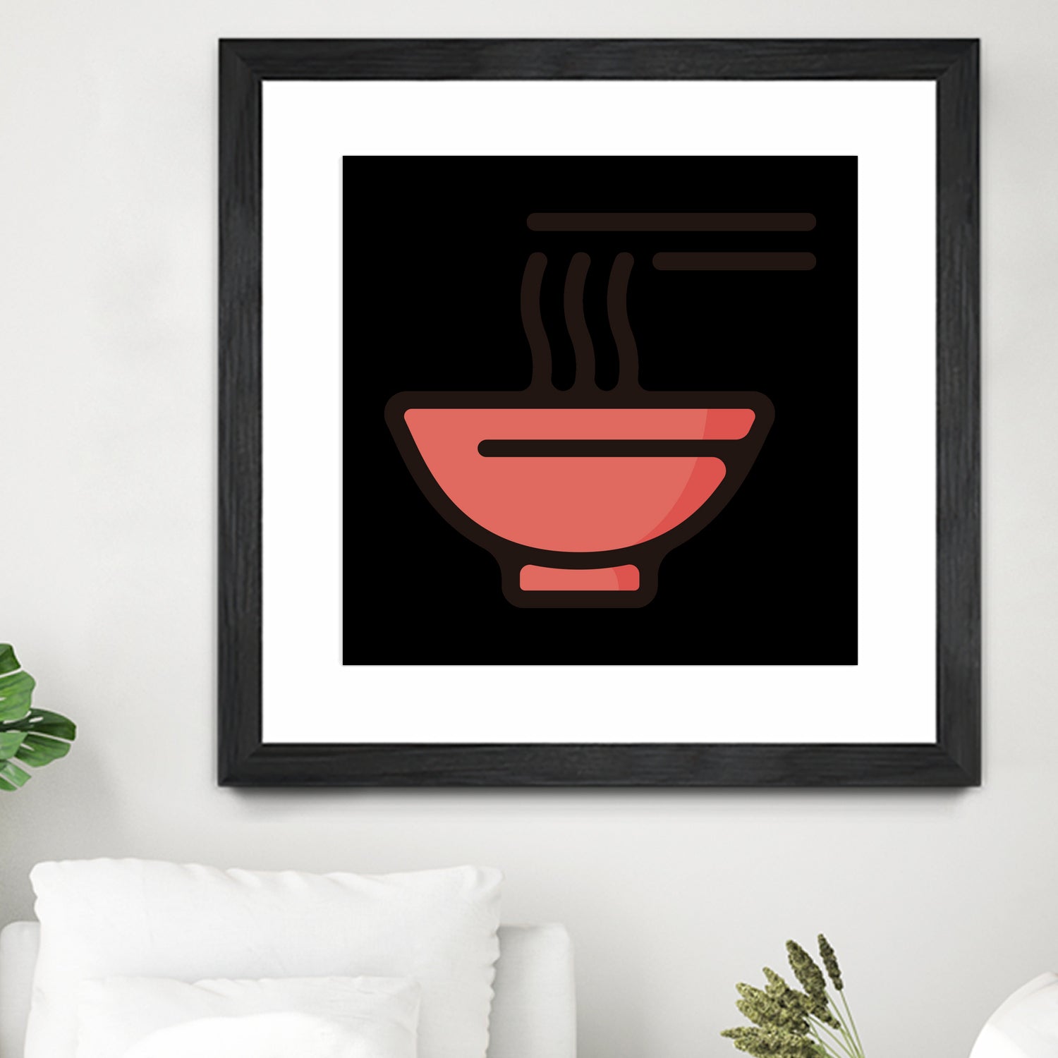 Ramen : Minimalistic icon series by Satoshi Kikyo on GIANT ART - red digital painting