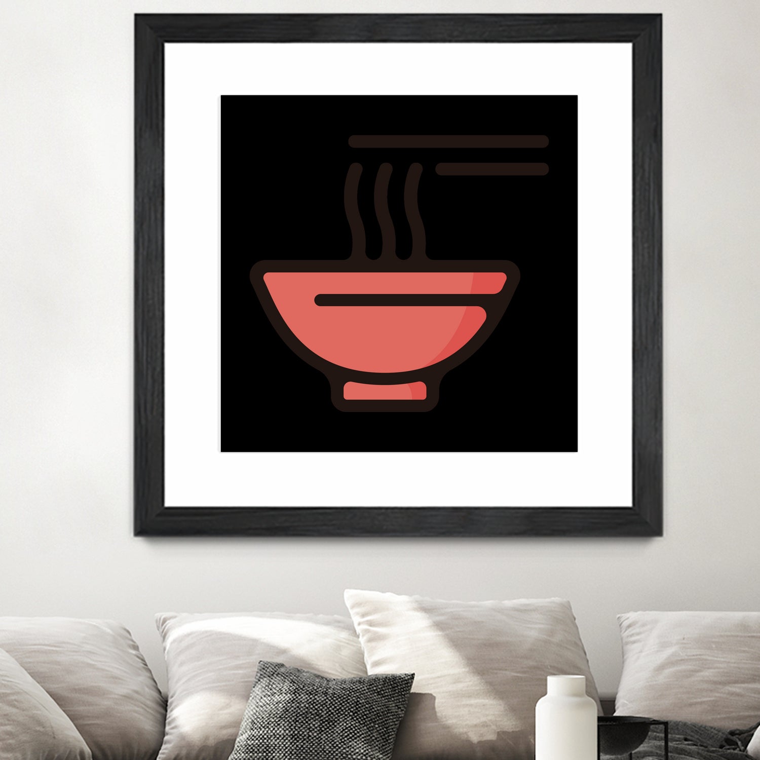 Ramen : Minimalistic icon series by Satoshi Kikyo on GIANT ART - red digital painting