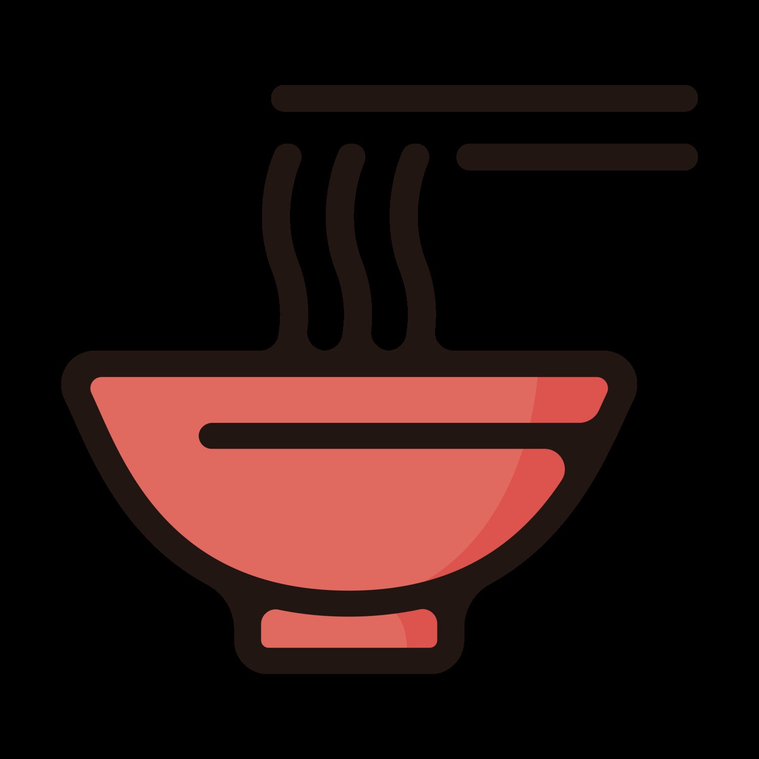 Ramen : Minimalistic icon series by Satoshi Kikyo on GIANT ART - red digital painting