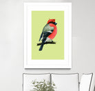 Eurasian bullfinch by Mikhail Vedernikov on GIANT ART - orange mixed media