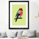 Eurasian bullfinch by Mikhail Vedernikov on GIANT ART - orange mixed media