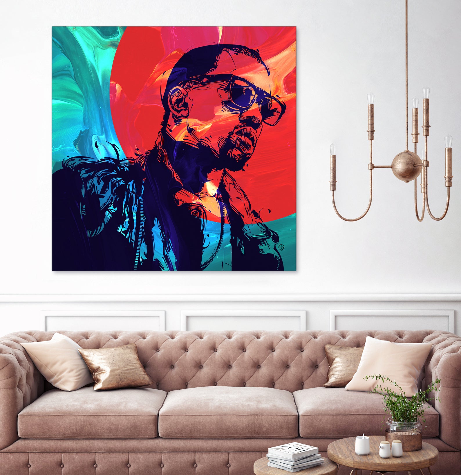 Kanye West by Nikita Abakumov on GIANT ART - red digital painting