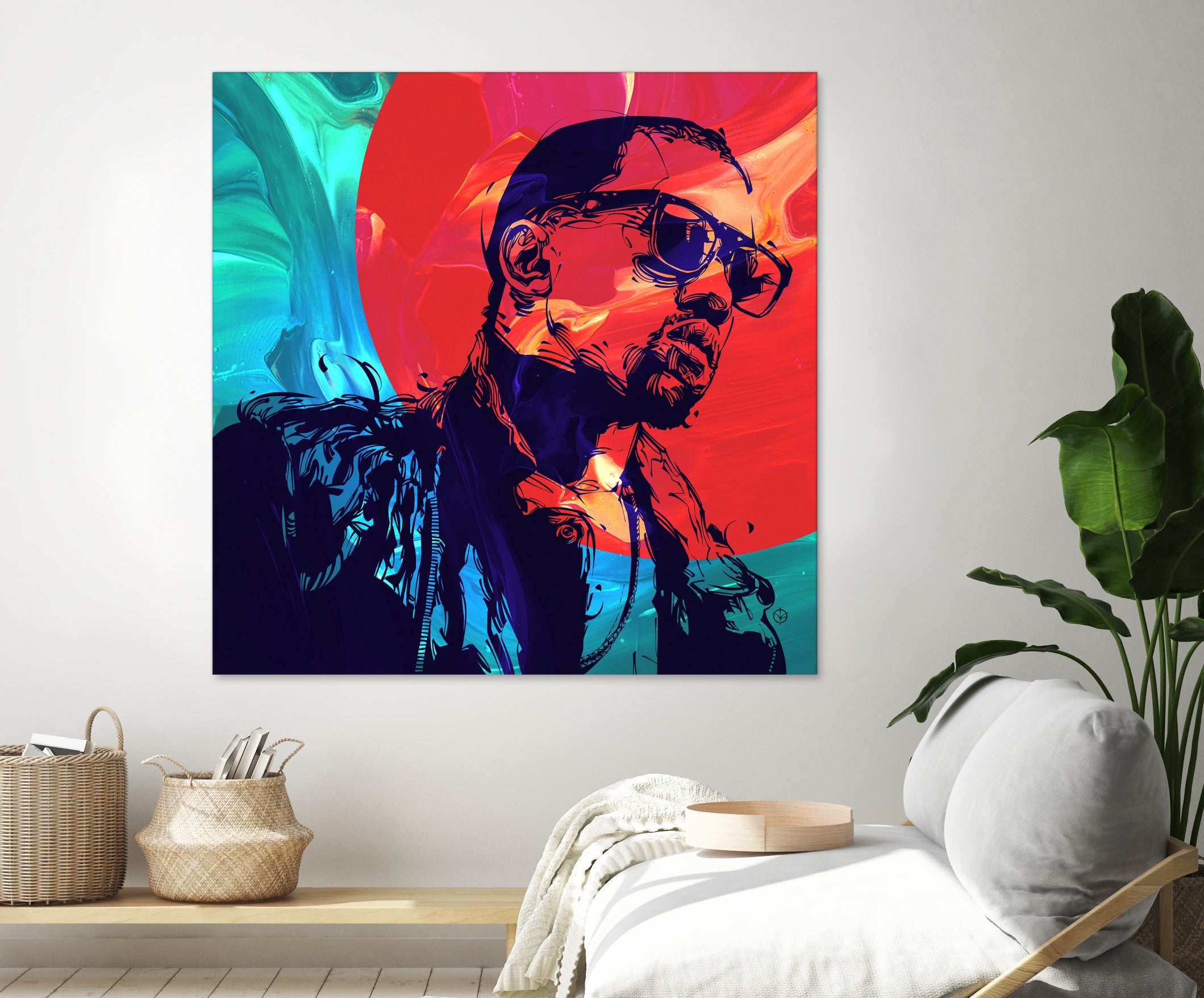 Kanye West by Nikita Abakumov on GIANT ART - red digital painting