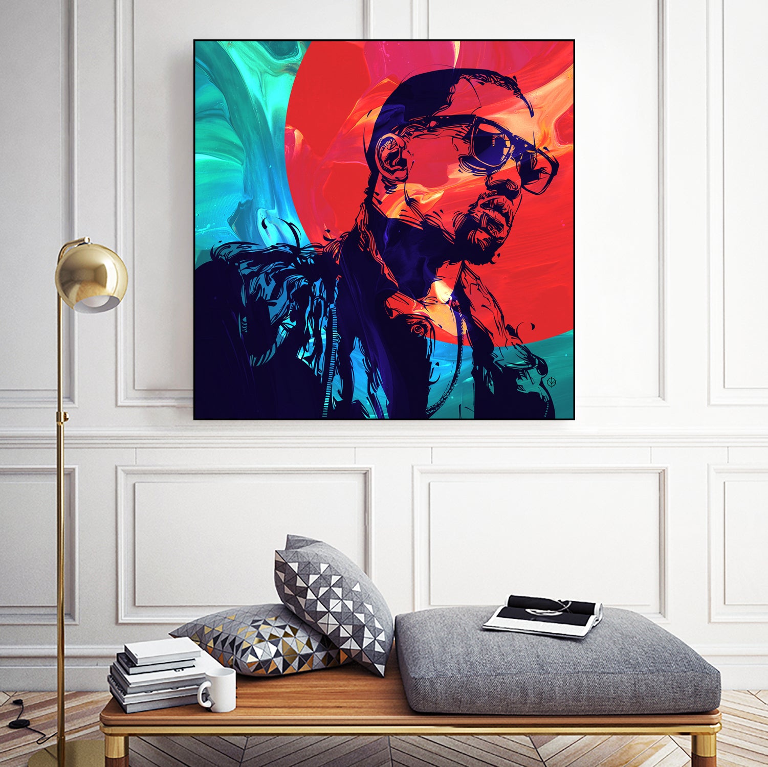 Kanye West by Nikita Abakumov on GIANT ART - red digital painting