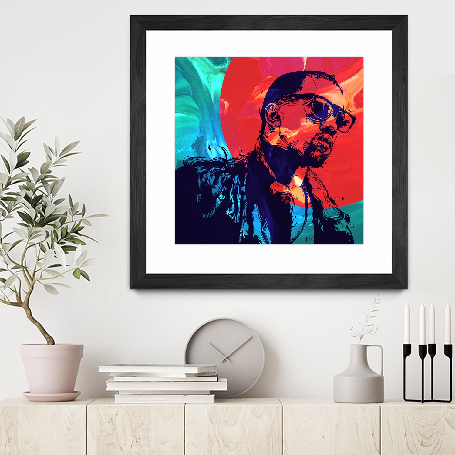 Kanye West by Nikita Abakumov on GIANT ART - red digital painting